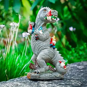 Dinosaur Gnome Home Decor Ornament, Miniature Dinosaur Gnome Statue, Garden Gnomes, Garden Decoration, Housewarming Gift, Yard Art