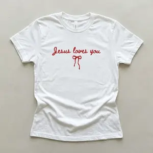 Jesus loves you Y2K Baby Tee, Faith Y2K, Bible Verse Baby Tee, Christian Baby Tee, Jesus 1 John 4,19, Religious,jesus is king Y2K Baby Tee