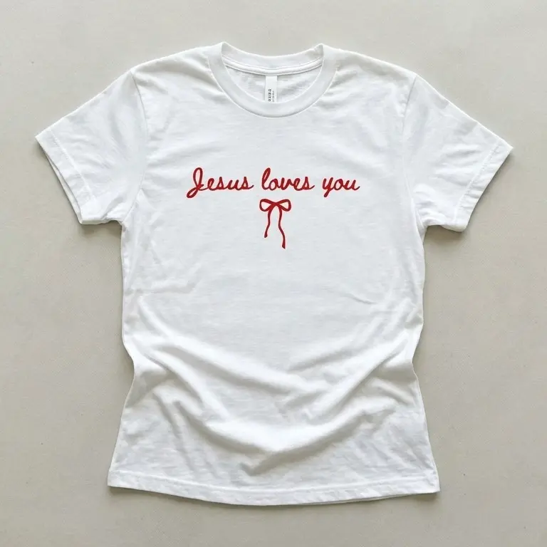 Jesus loves you Y2K Baby Tee, Faith Y2K, Bible Verse Baby Tee, Christian Baby Tee, Jesus 1 John 4,19, Religious,jesus is king Y2K Baby Tee