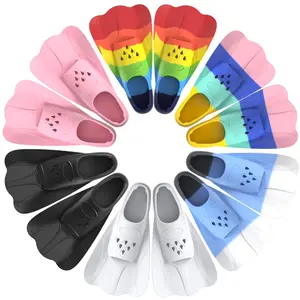 Comfortable Silicone Swim Flippers, Short Blade Snorkeling, Diving, Pool Swimming, Travel Portable, Neutral Fit, Includes Net Bag