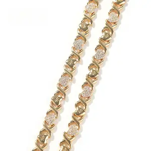 Iced XO Heart Clavicle Chain – AAAAA+ CZ Brass Streetwear Elegance