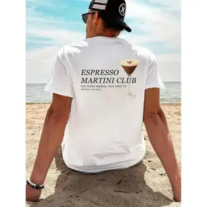 T-shirt with "ESPRESSO MARTINI CLUB" print, featuring a cocktail graphic and the tagline