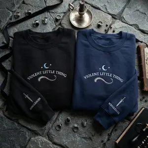 Embroidered Violent Little Thing Sweatshirt, Wingleader Dragon Rider Hoodie, Fantasy Bookish Apparel, Basgiath War College Gift