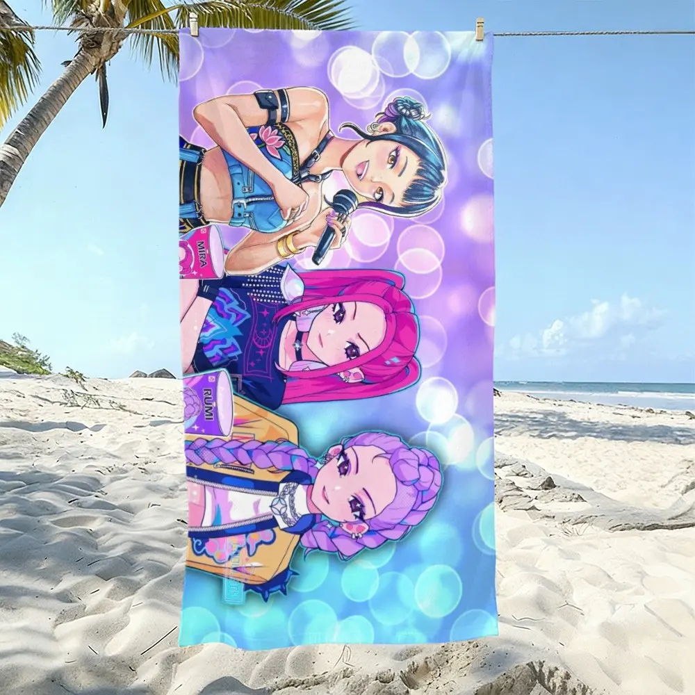 K-Pop Bath Towel with Anime Print, Soft Microfiber, Quick-Dry and Absorbent, Ideal for Beach, Pool, Bathroom, Perfect Gift for Fans