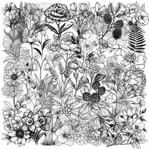 50pcs Black and White Plant Transparent PET Material Graffiti Stickers - Suitable for Luggage, Phone Cases, Laptops, Helmets, Skateboards, Waterproof Decorative DIY Creative Stickers
