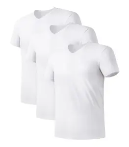 Combo 3 pcs Men’s Undershirt Multipack – Soft Moisture Wicking Crew Neck T-Shirts for Men – Stretchy Breathable Inner Tees for Everyday Comfort