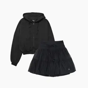 All Black TikTok Exclusive Bundle - Pirouette Skort x Zip Cloud Hoodie