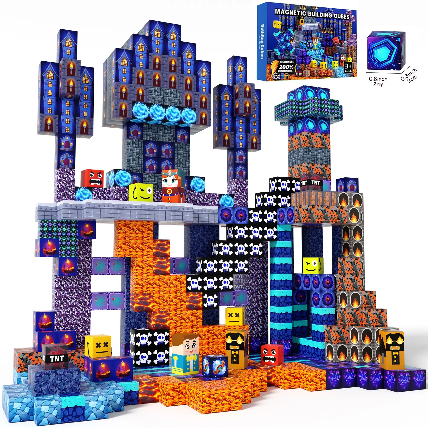 Blocs De Construction Magnétiques 150 Pièces - Jouet Montessori - Aimants Puissants - Formes 2D/3D - ABS - Cadeau Enfant 3+ - Anniversaire Noël