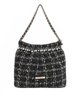 NICOLE LEE TWEED SHOULDER BAG