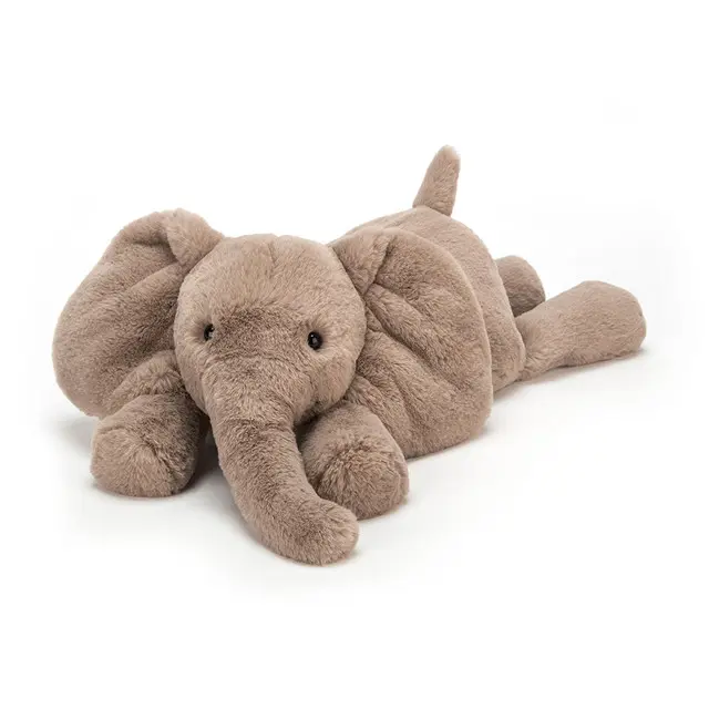 Jellycat Smudge Elephant Plush Toy, Soft Stuffed Animal, Cute and Cuddly Gift for Kids, Babies, Collectors, Home Decor, Fun Plush Toy, Keychain