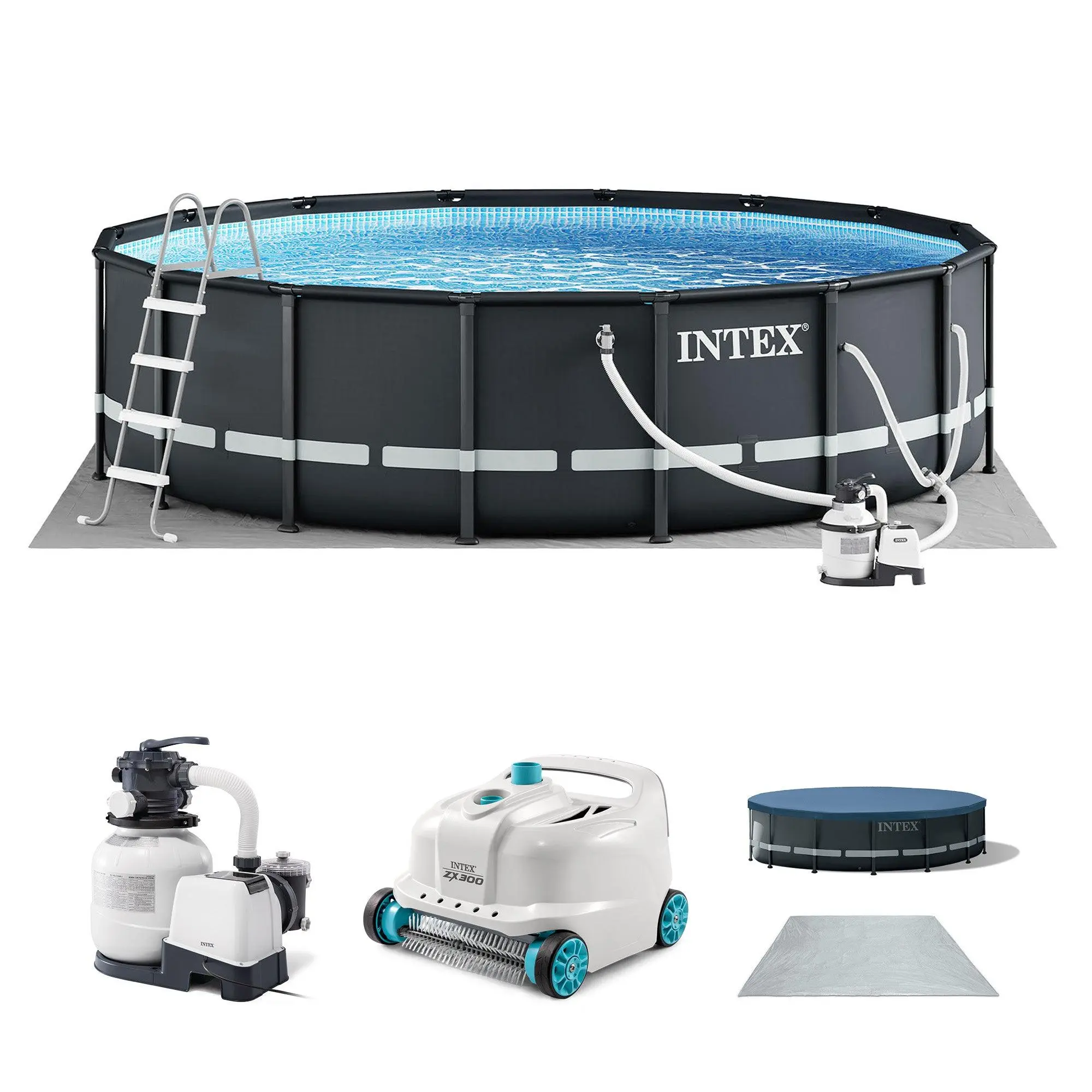 Intex Ultra XTR 16ft x 48in Round Above Ground Pool Set w/ Pump & Robot Vacuum
