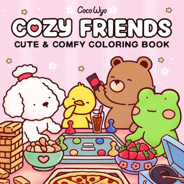 Cozy Friends Coloring Book - Coco Wyo, New Edition Paperback, Convenient Size, Hand-Drawn Art, Easy to Color, Friendship & Adventures Themed, Art for Kids & Adults to Unwind