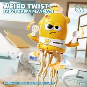 Electric Dancing Squid Toy with Lights and Music, Sensory Stimulation Interactive Toy for Babies 1-2 Years, Perfect Gift for Kids