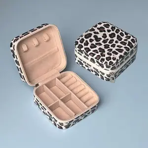 Dmk Luxury Jewelry Storage Box, Leopard Print Portable Jewelry Case, Ideal for Travel and Home, Perfect Organizer for Small Items