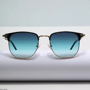 New Semi Rimless Retro Sunglasses for Men Women High End Euro American Style UV400 Protection Hip Hop Versatile Daily Wear outdoorfun