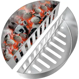 2 count Upgraded Stainless Steel Charcoal Basket, Charcoal Briquet Holder Replacement for 18/22/26 Inch Kettle Grills