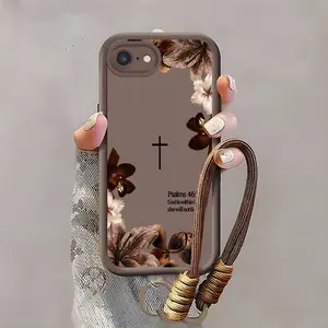 Suitable for [iPhone 16e] high-end women's phone case🥰，a beautiful lanyard is included，Sophisticated Floral Patterns，drop-resistant and fingerprint-resistant YM99