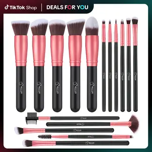 BESTOPE PRO Professional Makeup Brush Set - 16 pcs Advanced Synthetic Foundation Concealer Eyeshadow Brushes, Eyeliner & Powder Tools, Portable Travel Makeup Kit, Complete Makeup Toolkit for All Needs