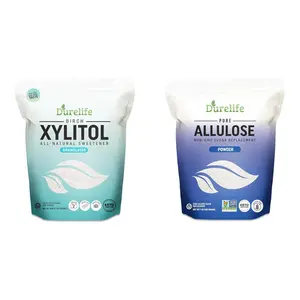 DureLife XYLITOL Sugar Substitute 5 LB Bulk (80 OZ) and Durelife Allulose sweetener, 1 lb