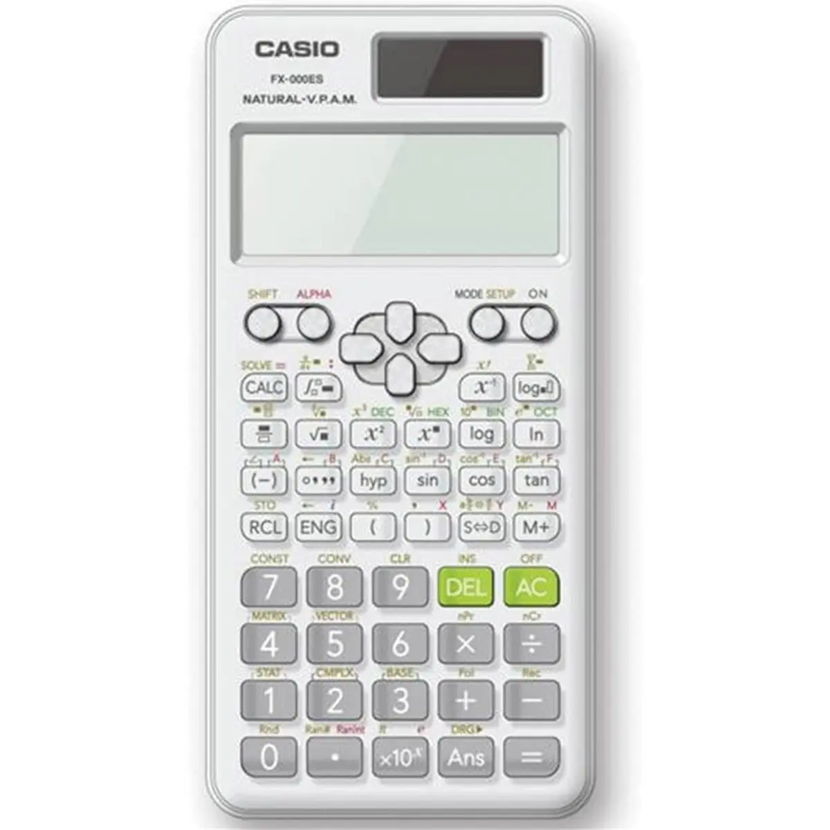 CASIO CSOFX115ESPLUS2 Scientific Calculator, White, 16-Digit 4-Line LCD Natural Textbook Display, Dual (Solar Power-1 LR44) Power with Hard Case, for Students Traveling in Calculus, Physics