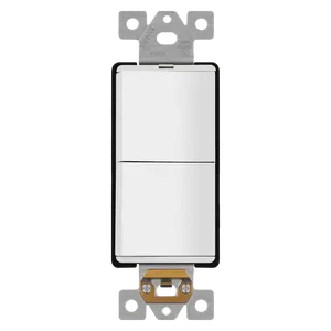 LIDER Decorator Combination 15A Double Rocker Light Switch, Single-Pole, Built-in LED Locator
