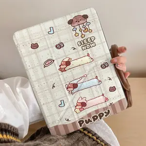 Splashing Ink Sausage Dog   Cute Cartoon Case For iPad 10th 11th A16 10.9 Air 11 13 M2 M3 Mini 6 Pro 11 7th 8th 9th 10.2 Air 4 Air 5 10.9 Pro 12.9 Samsung Galaxy Tab Redmi Xiaomi Pad  Huawei MatePad Auto Sleep Awake Pencil Slot