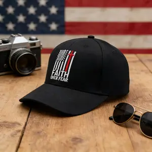 American Flag Faith Over Fear Adjustable Baseball Cap for Women Men