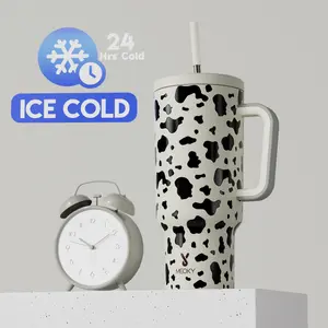 Meoky 40oz Reusable Food Grade Stainless Steel Cup for School, Outdoor, Office, Portable Leak-proof Car Thermos Cup, Keeps Cold for 24 Hours, Perfect as a Valentine's Day gift, Insulated Travel Drinkware Tumbler