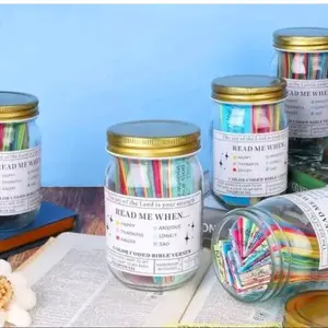 Bible Verse Jar, Read Me When Bible Verses Jar for Emotions and Feelings, Bible Verses in a Jar, Scripture Faith Prayer Hope Jar Gift, Religious Gift, Christian Gifts for Women Men, Easter Gift