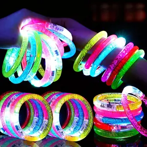 20 pieces, LED bubble acrylic glitter bracelets, random colors