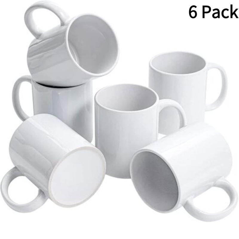 HTVRONT Sublimation Mugs 11oz Ceramic Sublimation Mugs Blank Bulk Coffee Mug White Ceramic Photo Cups With Bubble Bag