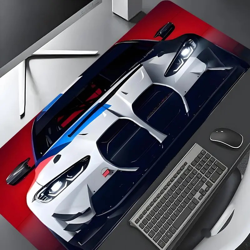 Colorful Racing Sport Car Cool  Design Large Gaming Desk Mat, Keyboard Desk Mat, Aesthetic Desktop Drotection Pad,Washable Rubber Pad Non-Slip Lock Edge Multi-Size Desk Mat Suitable For Home Office,Good Gift for Family and Friends