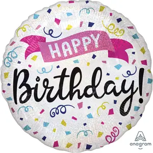Colorful Confetti Happy Birthday Foil Balloon