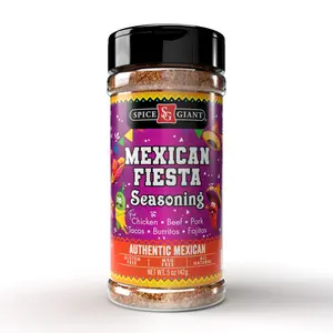 Mexican Fiesta Seasoning 5 oz | Mexican Spice | Spice Giant | All Purpose | Chicken, Beef, Pork | Tacos, Burritos, Fajitas | All Natural | Authentic Mexican Blend