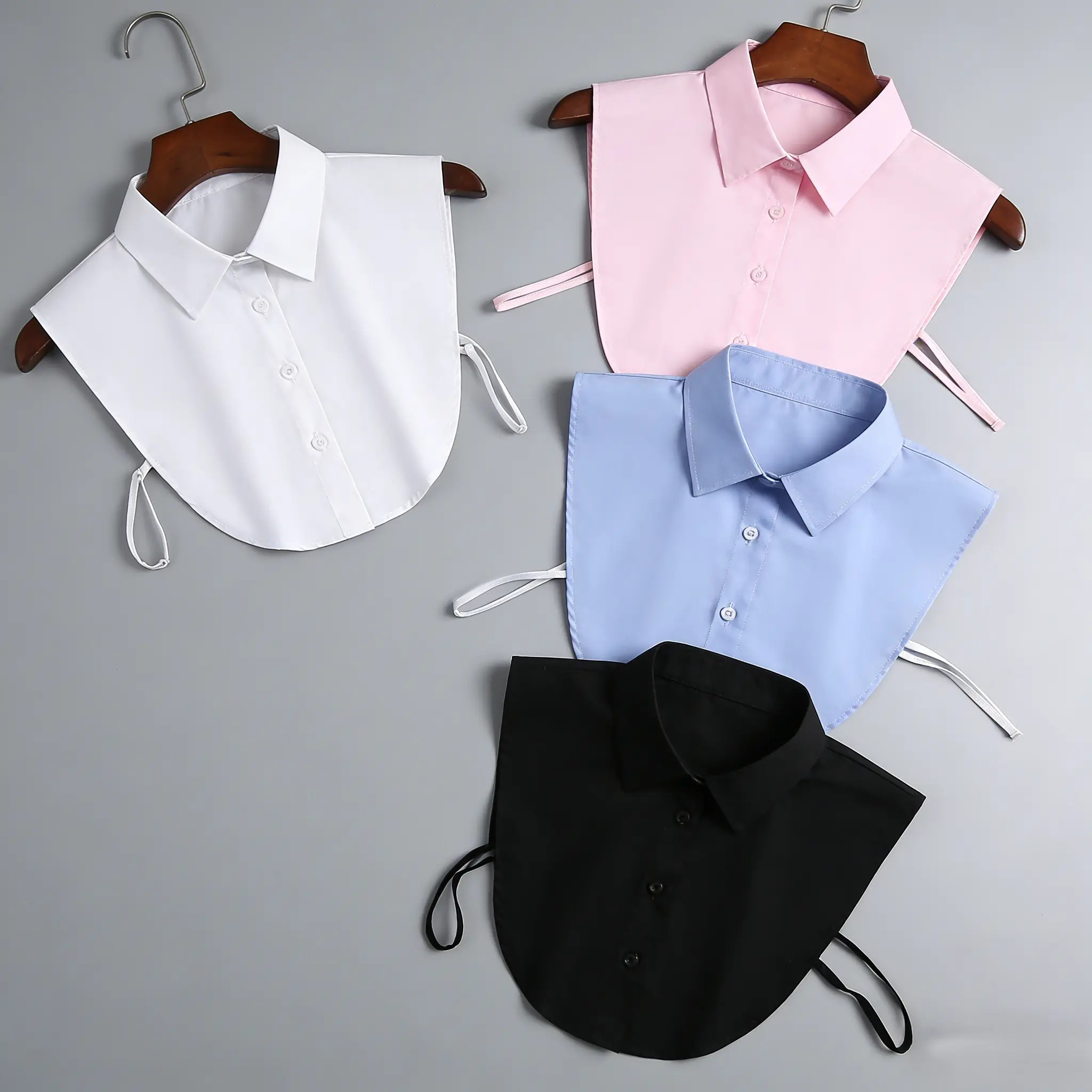 Women's 1-Size Detachable Fake Shirt Collar Dickey, Button-Up Design for Layered Outfits, Classic Casual Top Accessory with Versatile Styling & Elegant Touch