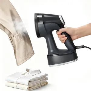 Handheld Vacuum Steamer for Clothes, 2500–3600Pa 2-in-1 Steaming & Ironing Garment Clothing Steamer, 400ml Large Detachable Water Tank, 4 Modes, LED Display, 15s Heat-Up (for 110-120V)