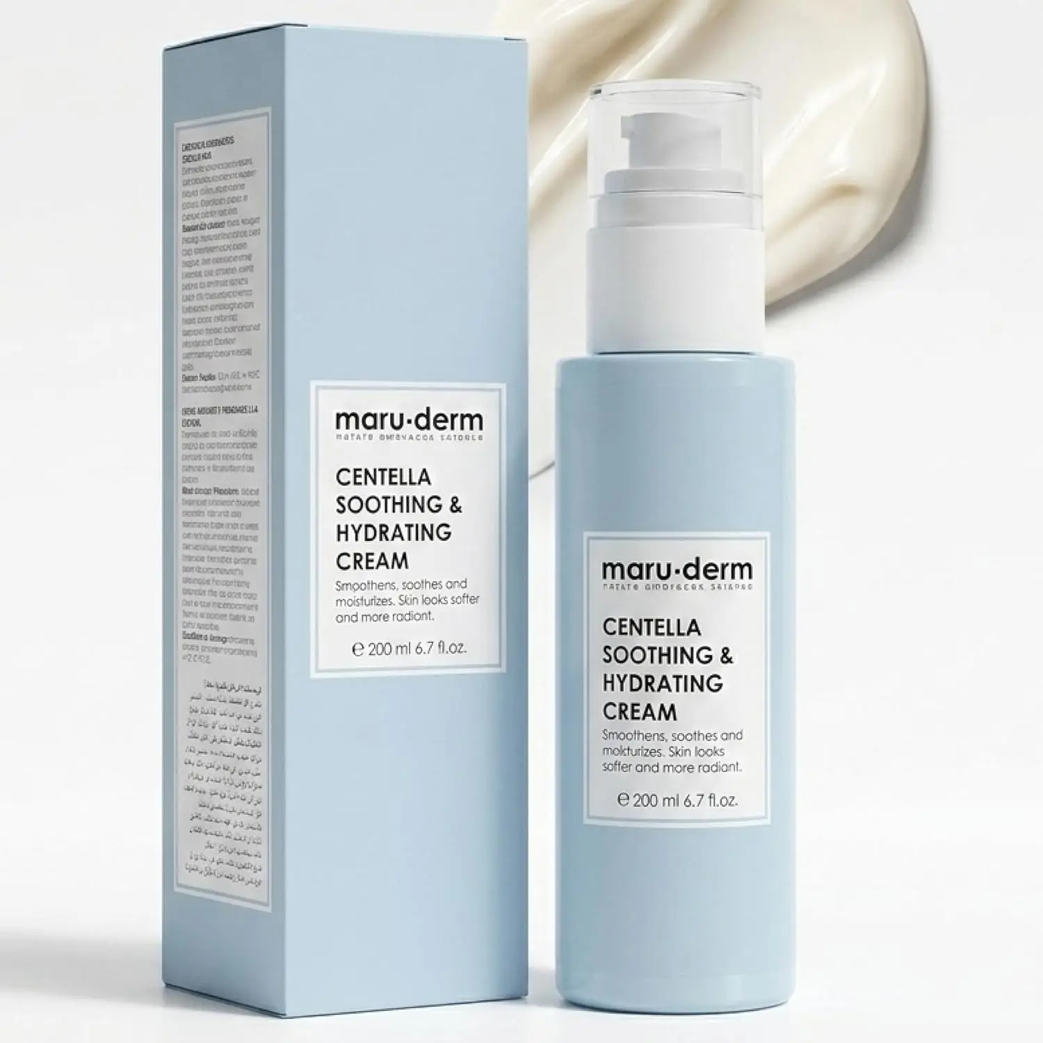 Maruderm Centella Asiatica Soothing Moisturizing Cream | Strengthens the Skin Barrier with Centella Asiatica for All Skin Types, Including Sensitive Skin | 6.7 Fl. Oz. (200 ML)