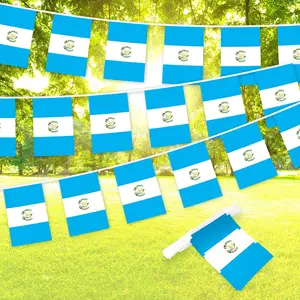 G128 Guatemala 	Guatemalan Bunting Banner | Flag 8.2 x 5.5 Inch, Full String 33 Feet | Printed 150D Polyester, Decorations For Bar, School, Festival Events Celebration