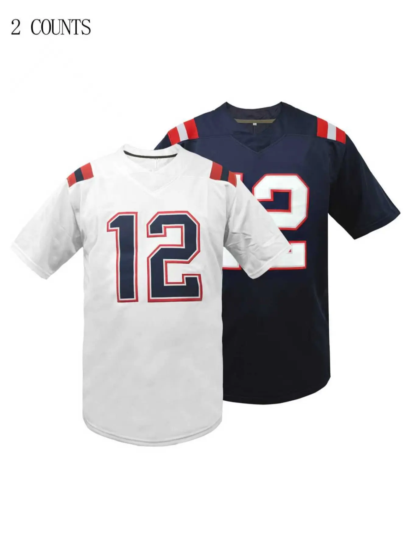 Men's Football Jersey,Breathable New England Rugby Jersey V Neck Pullover Short Sleeve Tee Jersey Shirts for Men Women All Seasons, Sportswear Top