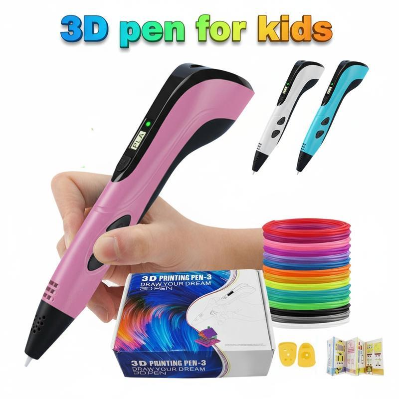 toybox 3d  printer pen Set for Kids with LCD Display Screen PLA 50M Filament Creative Ten colors DIY Gift for child Birthday Christmas Presents