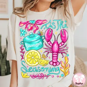 Preppy Brushstroke Tis The Season Crawfish Boil Shirt, Crawfish Season Shirt, Crawfish Coquette Shirt , Hand Draw Shirt