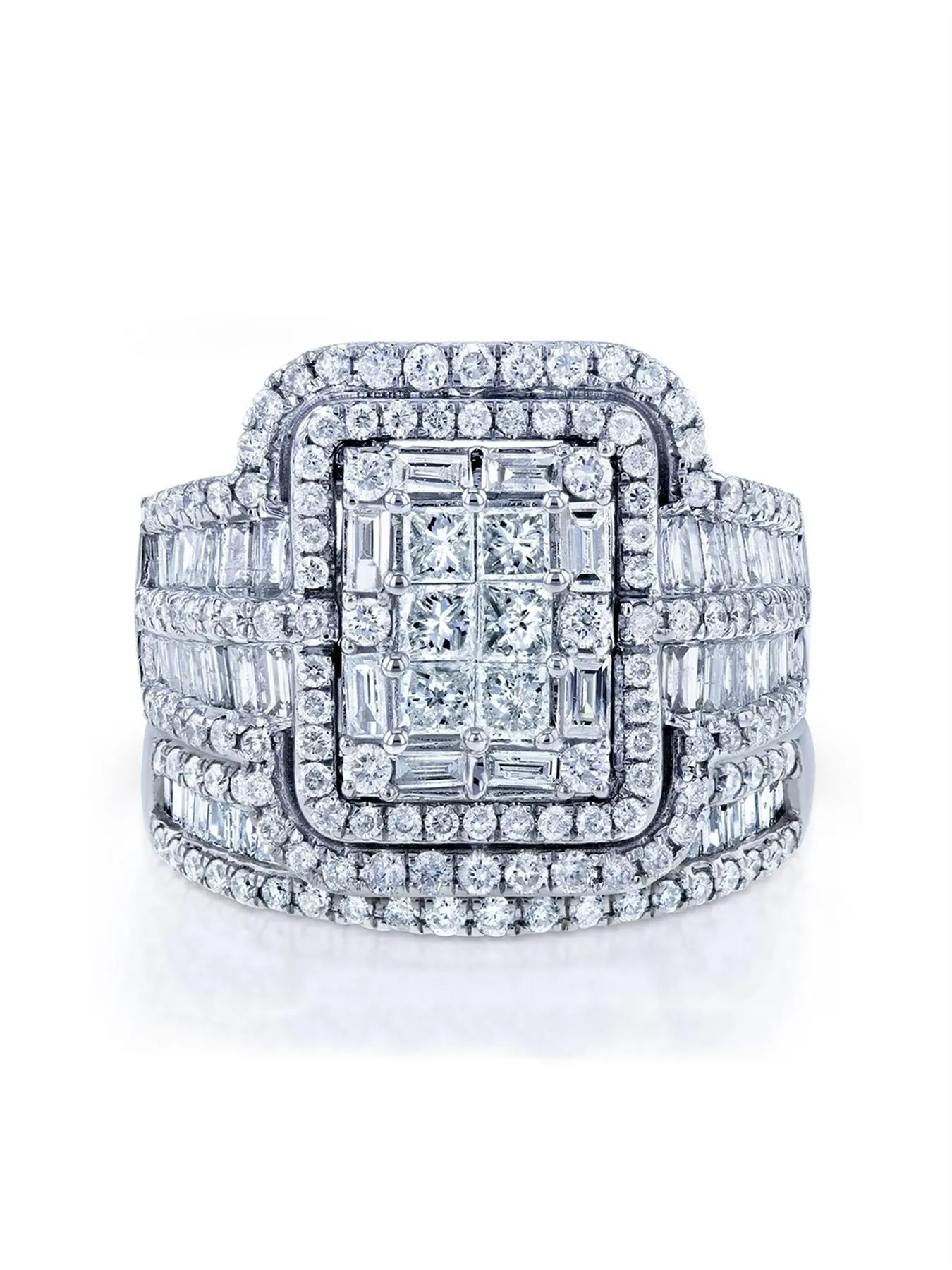 2 Piece Set Luxurious Metal Coated Artificial Zircon Elegant Ring for Women, Fashion Engagement Rings, Unique Rings, Bridal Ring Sets, Perfect for Wedding Engagement Anniversary Party Gifts, Bridal Engagement Ring