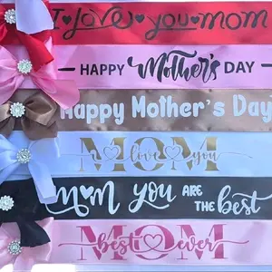 Mother's Day Ribbon 12 Elegant Floral Bouquet Decorations for Mother's Day Gifting Easy to Use Versatile Listones for Bouquets