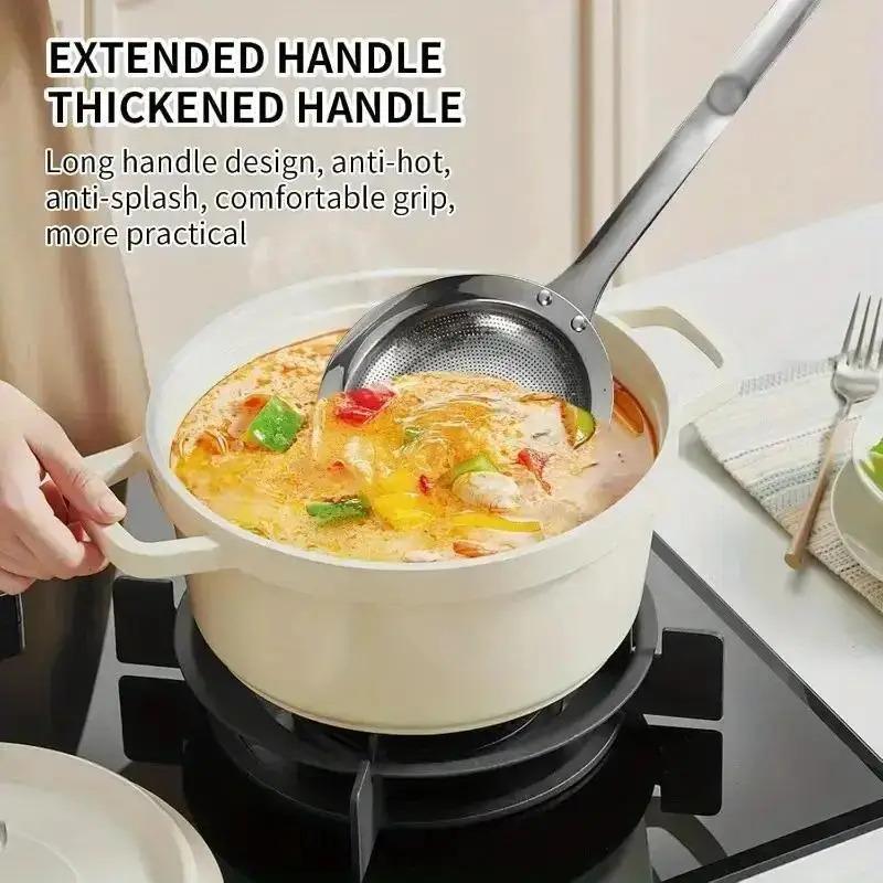 Stainless Steel Fat Skimmer Spoon Fine Mesh Strainer Comfortable Handle Kitchen Oil Food China Cooking Tool