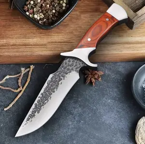 Outdoors Knife Forged Blade Portable Kitchen Fruit Knife with Leather Sheath - Perfect for Food Preparation sharp blade leather sheath