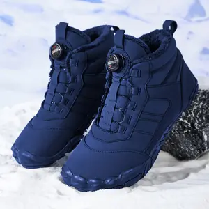 Men's Casual Shoes Boots Fashion Shoes for Men Waterproof Insulated Snow Boots with Fuzzy Lining - Non-Slip, Durable Outdoor Hiking & Climbing Footwear for Men and Women, Blue with Secure Buckle Closure