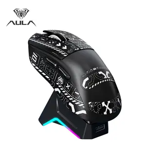 Aula Sc610 Gaming Mouse, Wired/wireless Connection, Paw3311 Sensor, RGB Base, Adjustable Dpi, Type-C Charging, Windows/iOS/MAC Compatible