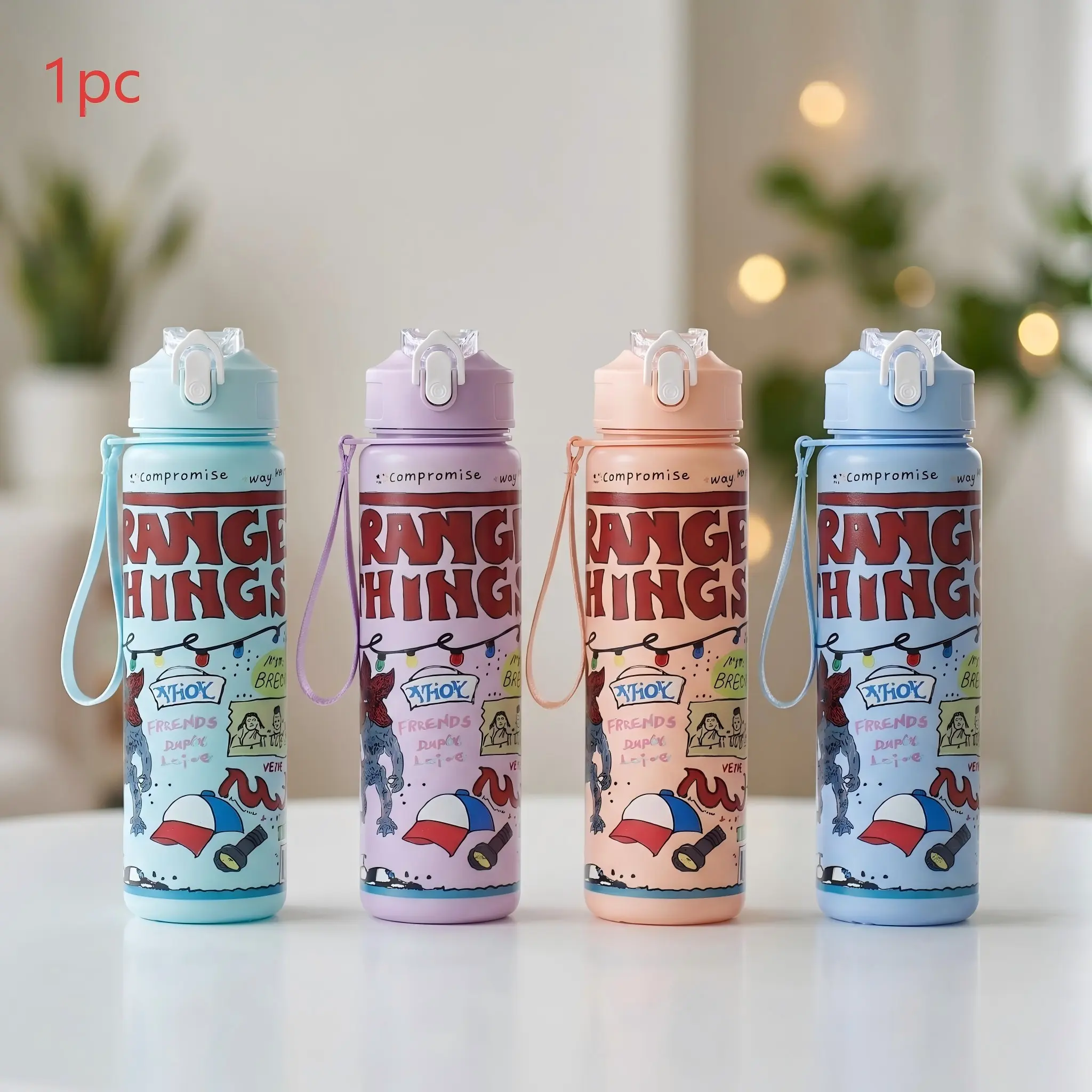 Reusable Hard Plastic Portable Water Bottle with Handle, Lid and Straw, 700ML Eco-Friendly Drinkware Alternative, Reusable Water Bottles, Perfect for School, Travel, Coffee, Halloween Party Props