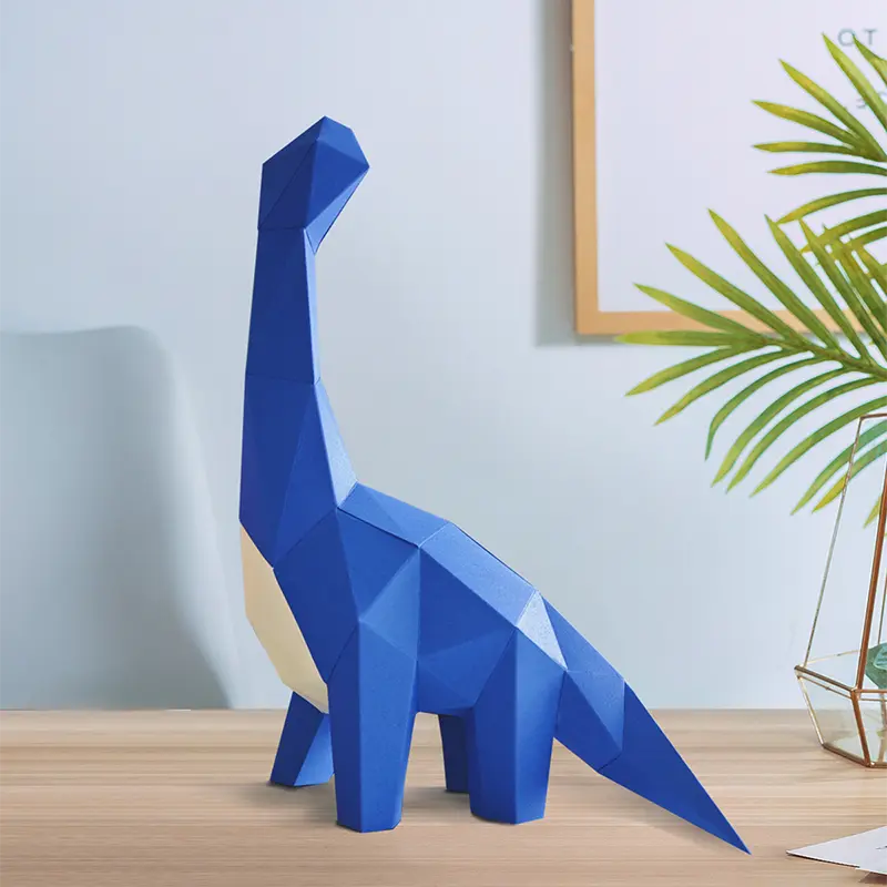 3D Dinosaur Origami Paper Craft Kit, Creative Handmade Paper Art for Home Decor, DIY Pre-Cut Animal Papercraft Present for Beginners, Fun Handmade Home Decoration Gift for Adults, Girls Teens & Kids