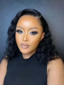 150% Density 4x4 Lace Closure Short Bob Curly Wave Wig Remy Human Hair Wig For Women Human Hair Wig 12 Inch Curly Wigs